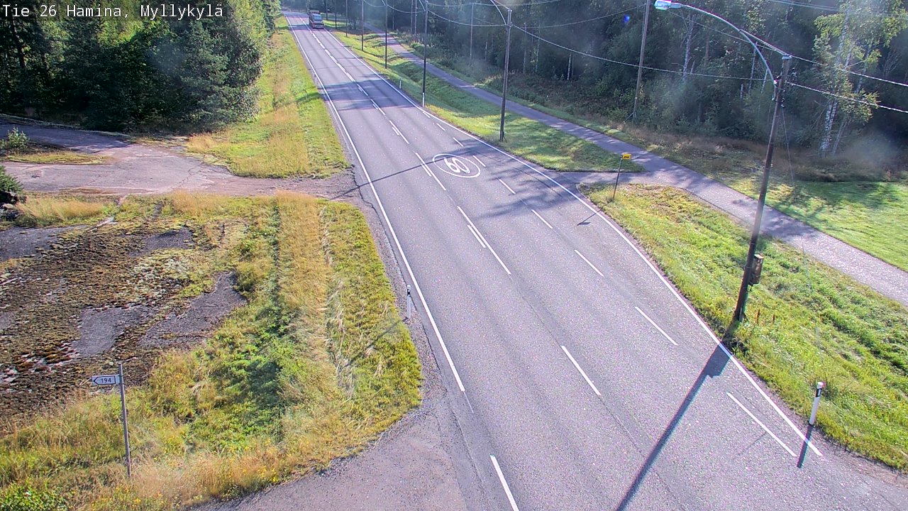 Weather Camera Image Road 26 Hamina, Myllykylä, Hamina, Kymenlaakso