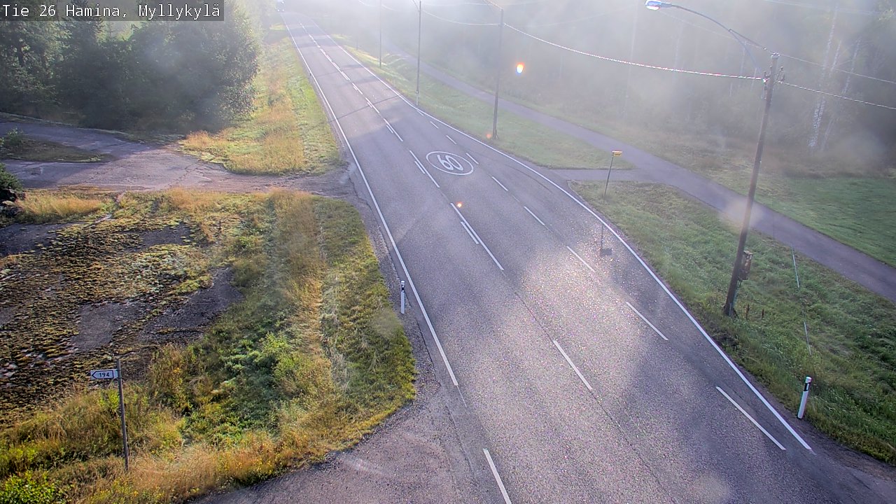 Weather Camera Image Road 26 Hamina, Myllykylä, Hamina, Kymenlaakso