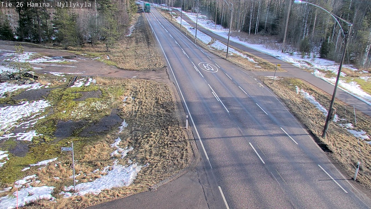 Weather Camera Image Väg 26 Hamina, Myllykylä, Hamina, Kymenlaakso