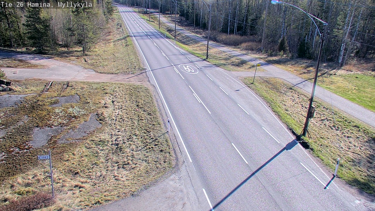 Weather Camera Image Väg 26 Hamina, Myllykylä, Hamina, Kymenlaakso
