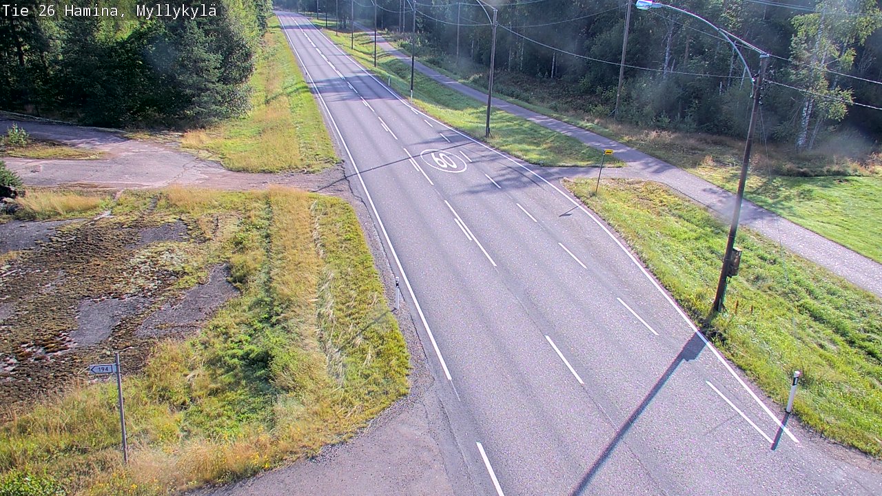 Weather Camera Image Road 26 Hamina, Myllykylä, Hamina, Kymenlaakso