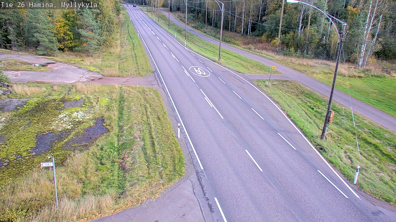 Weather Camera Image Road 26 Hamina, Myllykylä, Hamina, Kymenlaakso
