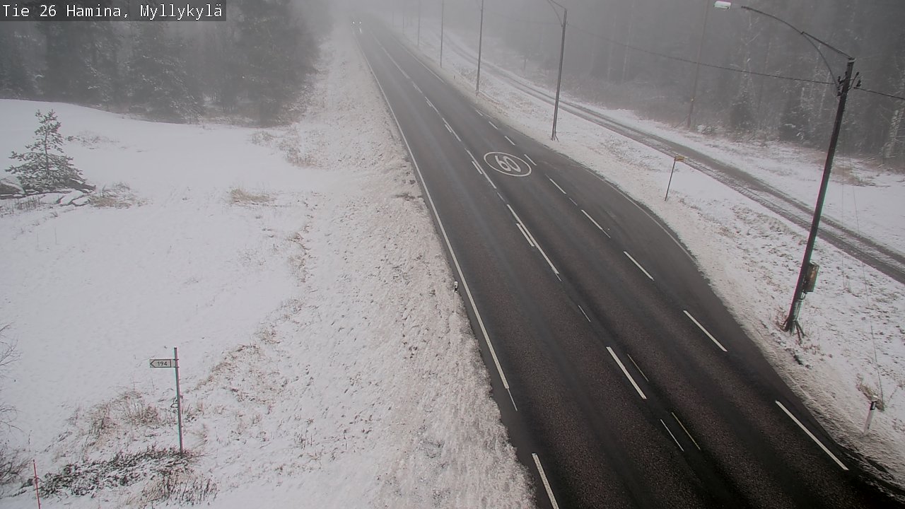 Weather Camera Image Väg 26 Hamina, Myllykylä, Hamina, Kymenlaakso