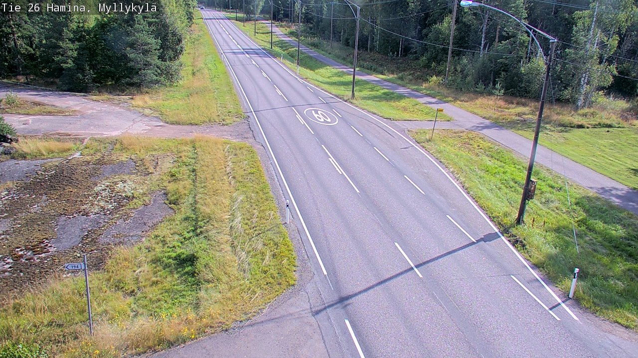 Weather Camera Image Road 26 Hamina, Myllykylä, Hamina, Kymenlaakso