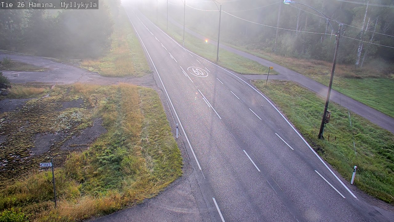 Weather Camera Image Road 26 Hamina, Myllykylä, Hamina, Kymenlaakso