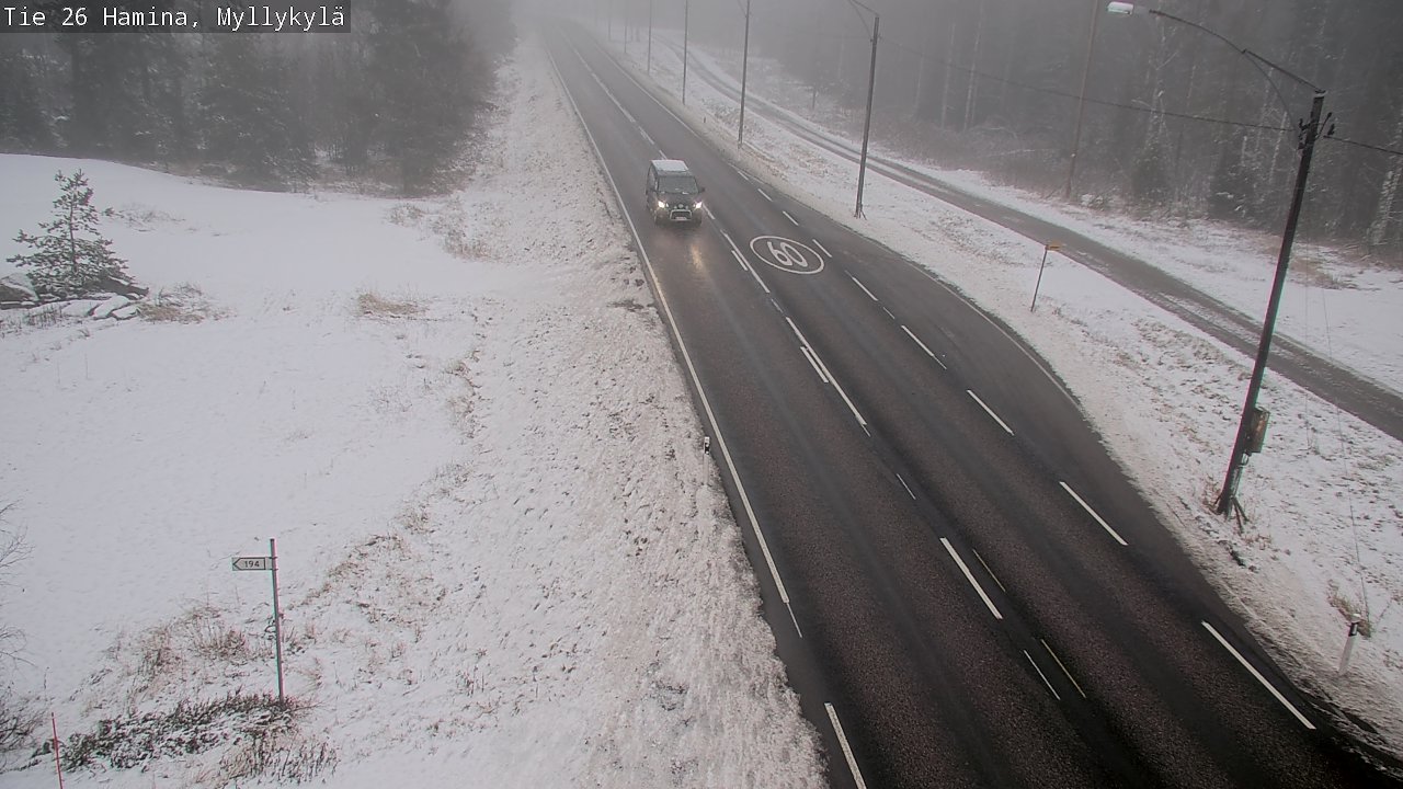 Weather Camera Image Väg 26 Hamina, Myllykylä, Hamina, Kymenlaakso