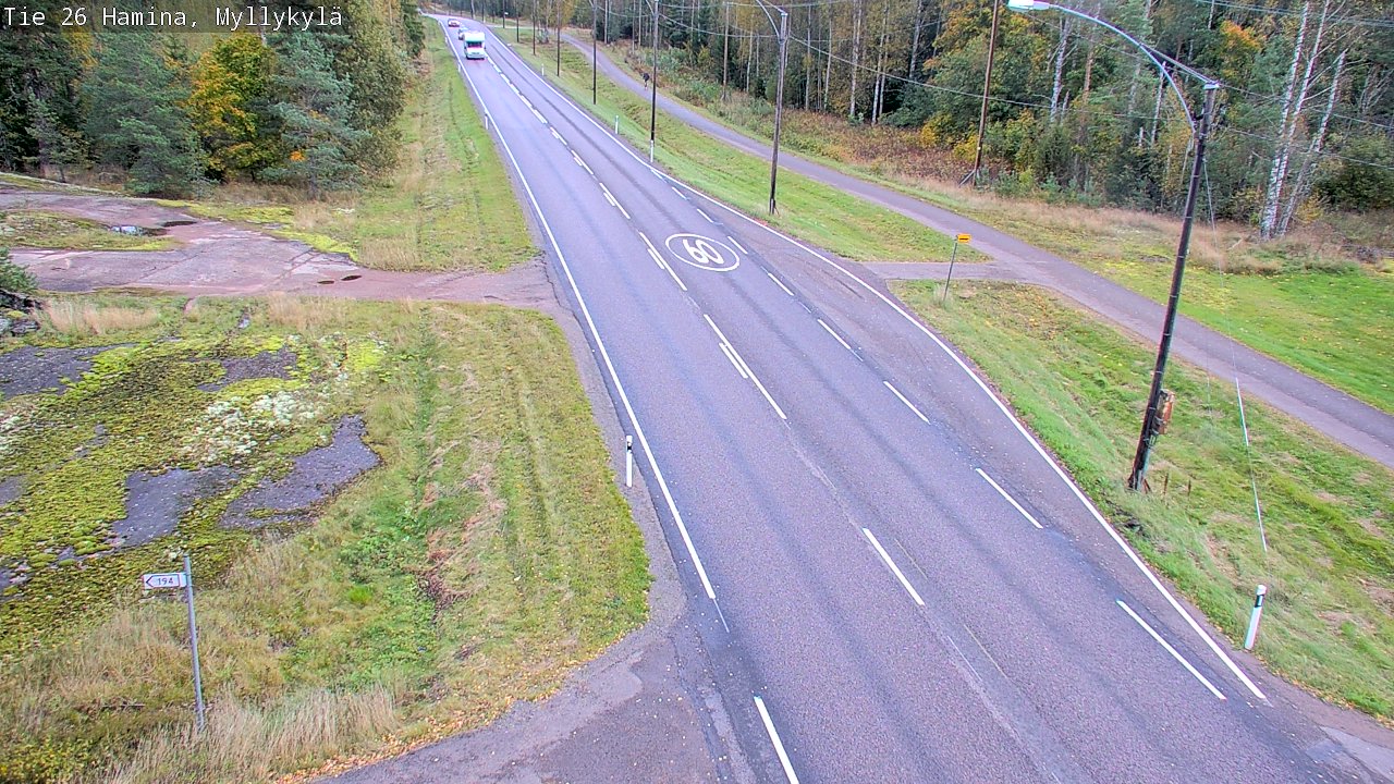 Weather Camera Image Road 26 Hamina, Myllykylä, Hamina, Kymenlaakso