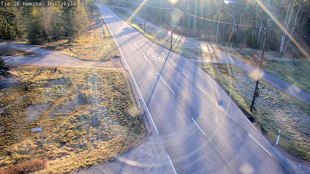 Weather Camera Image Väg 26 Hamina, Myllykylä, Hamina, Kymenlaakso