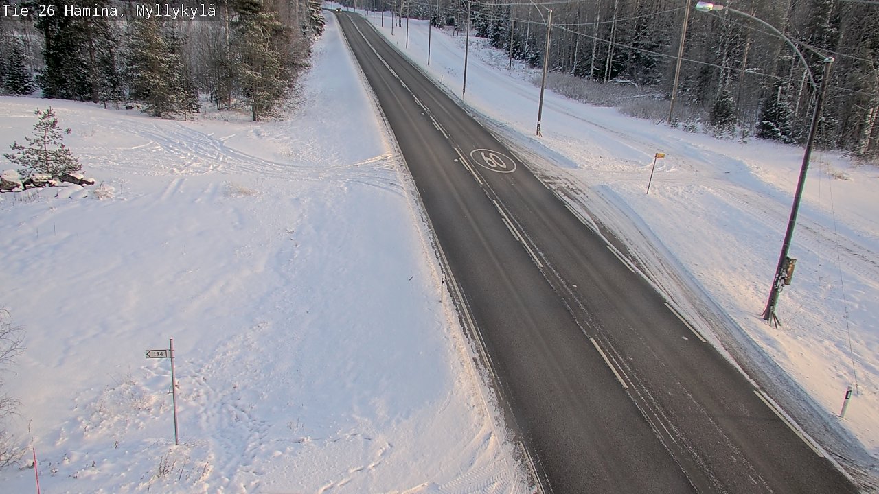 Weather Camera Image Väg 26 Hamina, Myllykylä, Hamina, Kymenlaakso