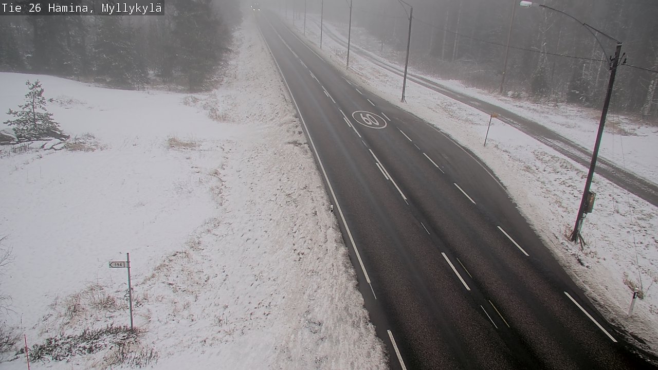 Weather Camera Image Väg 26 Hamina, Myllykylä, Hamina, Kymenlaakso