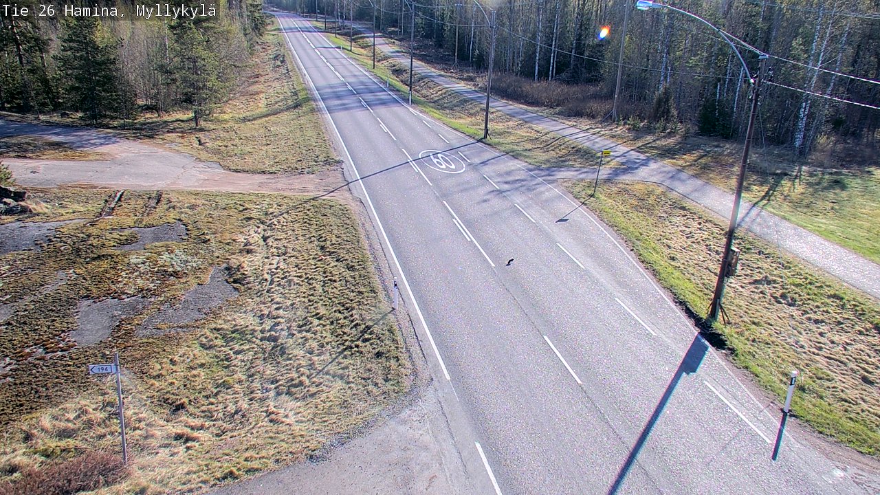 Weather Camera Image Väg 26 Hamina, Myllykylä, Hamina, Kymenlaakso