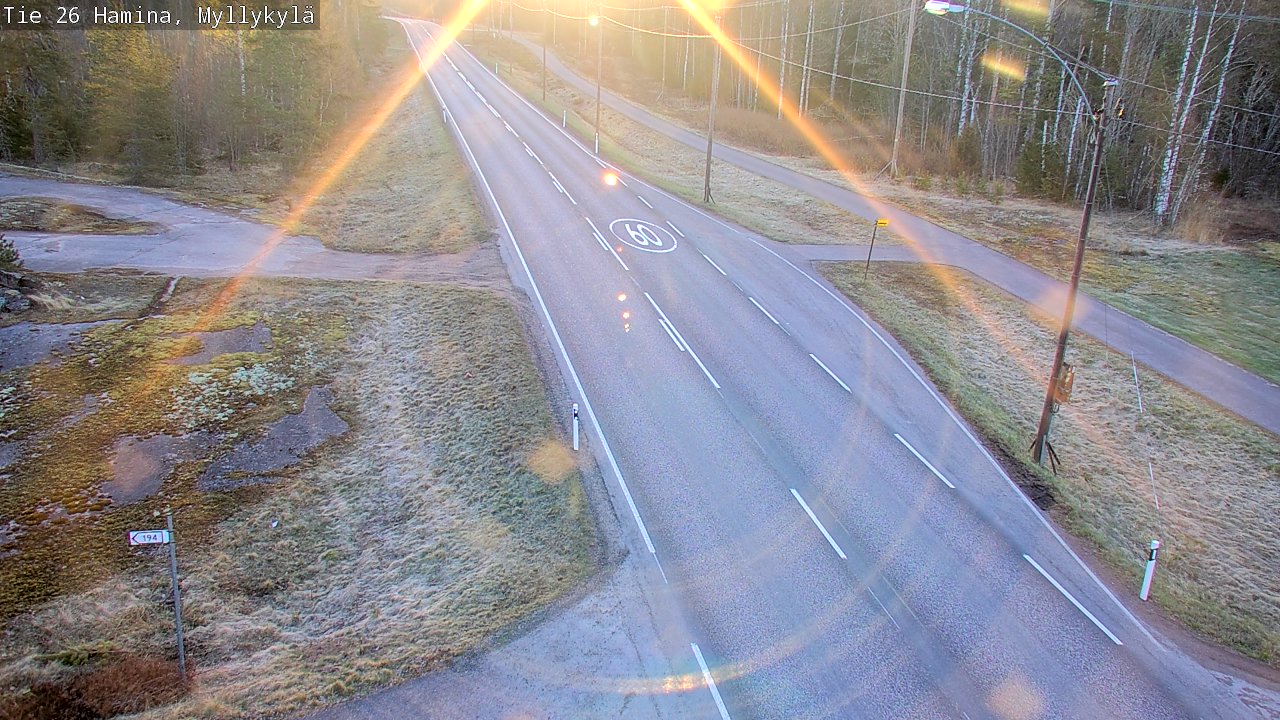 Weather Camera Image Väg 26 Hamina, Myllykylä, Hamina, Kymenlaakso
