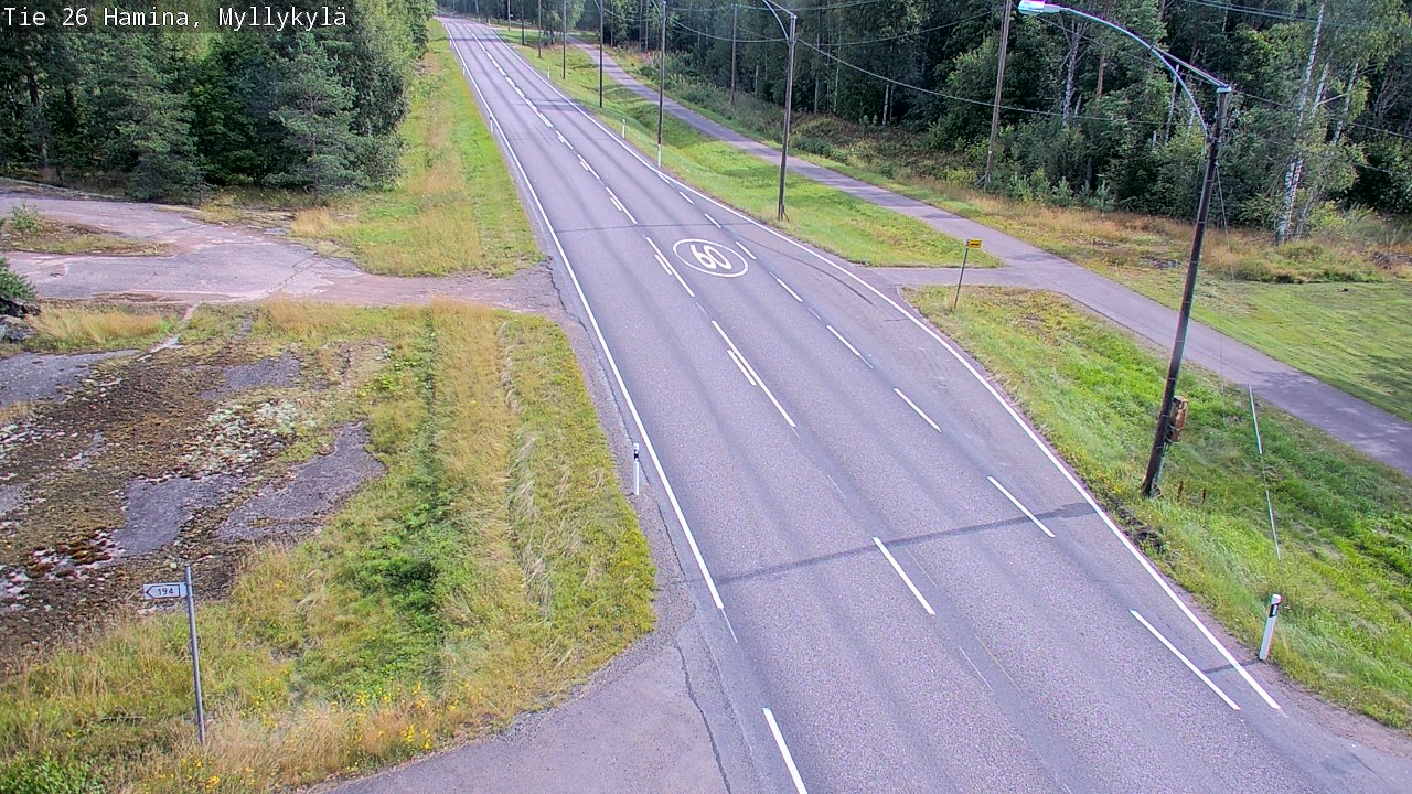 Weather Camera Image Road 26 Hamina, Myllykylä, Hamina, Kymenlaakso