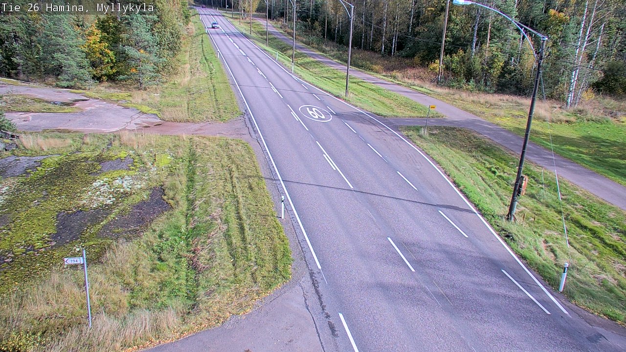 Weather Camera Image Road 26 Hamina, Myllykylä, Hamina, Kymenlaakso