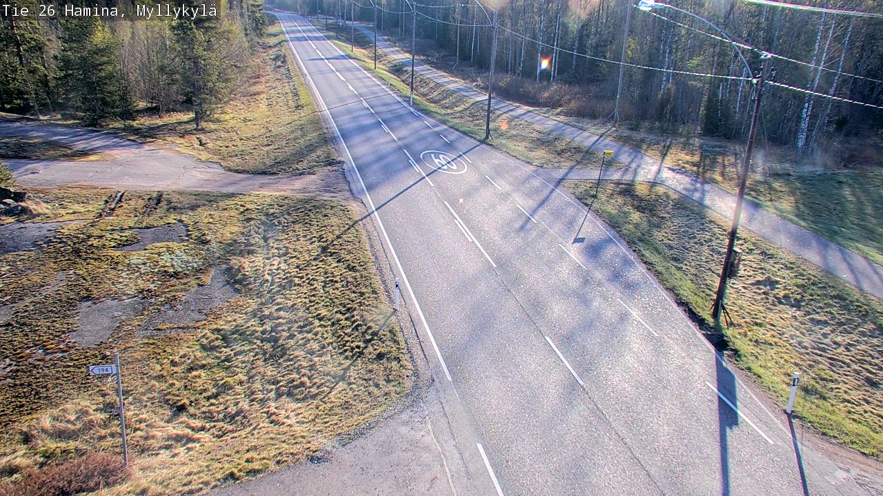Weather Camera Image Väg 26 Hamina, Myllykylä, Hamina, Kymenlaakso