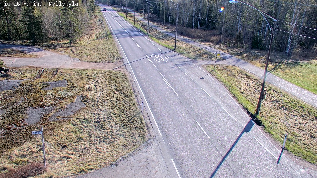 Weather Camera Image Väg 26 Hamina, Myllykylä, Hamina, Kymenlaakso