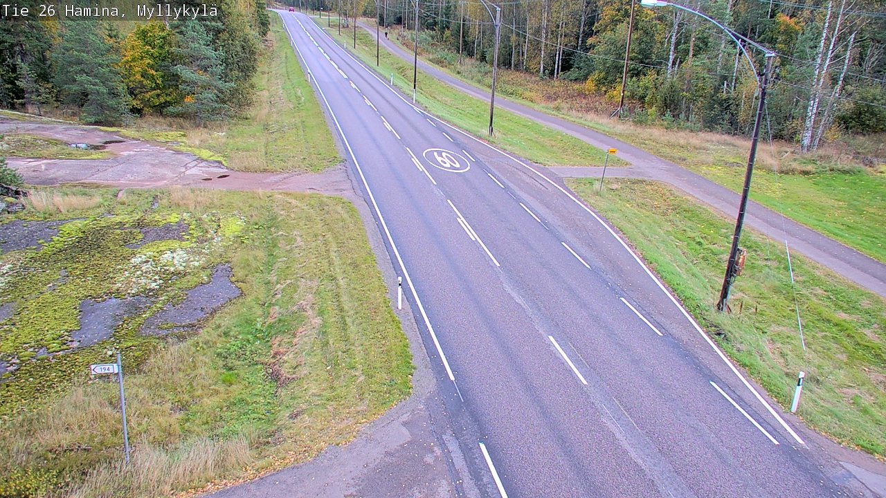 Weather Camera Image Road 26 Hamina, Myllykylä, Hamina, Kymenlaakso