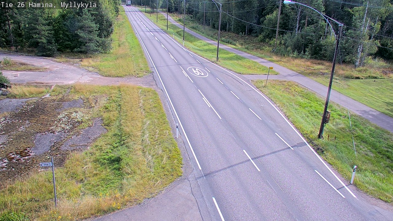 Weather Camera Image Road 26 Hamina, Myllykylä, Hamina, Kymenlaakso