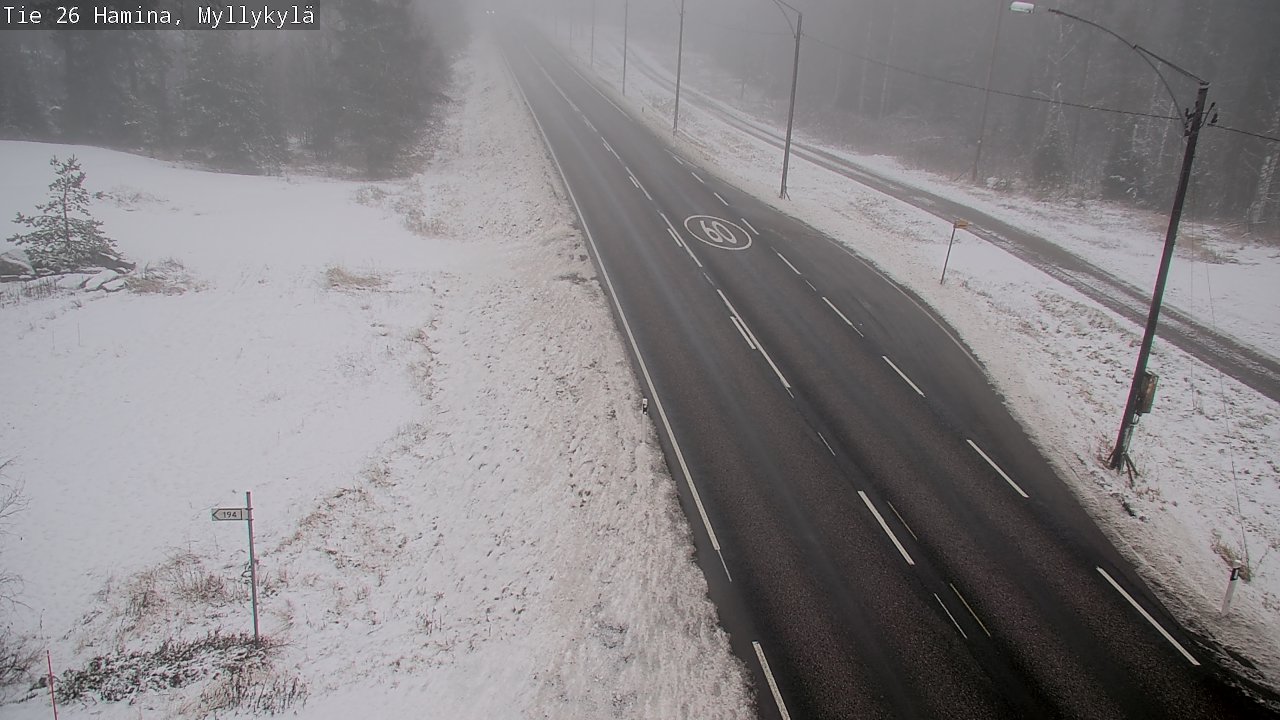 Weather Camera Image Väg 26 Hamina, Myllykylä, Hamina, Kymenlaakso