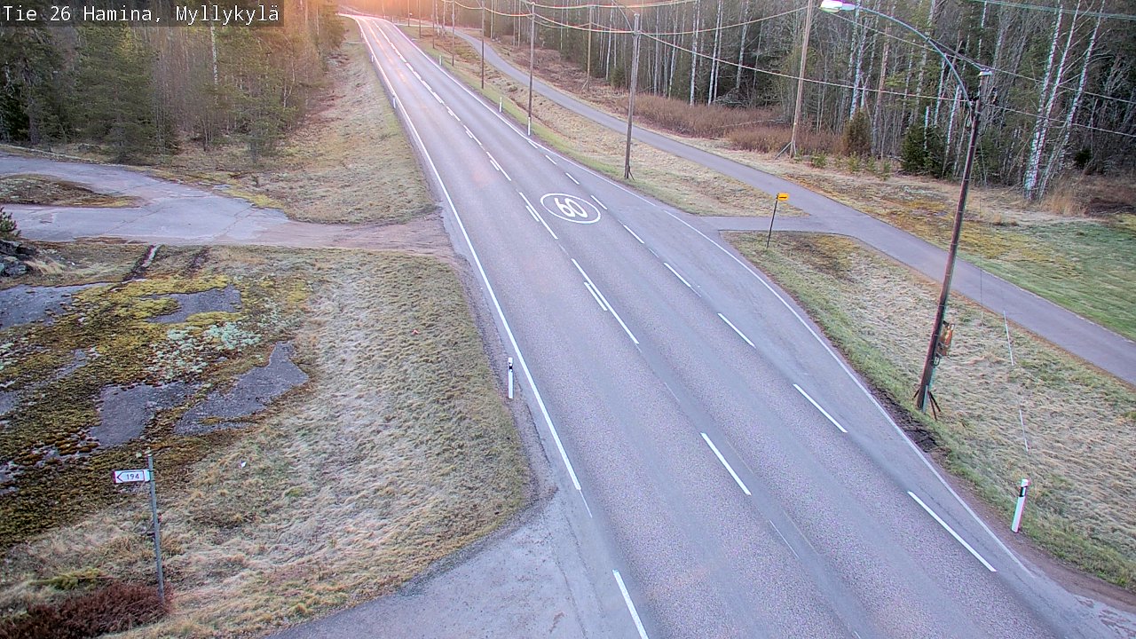Weather Camera Image Road 26 Hamina, Myllykylä, Hamina, Kymenlaakso