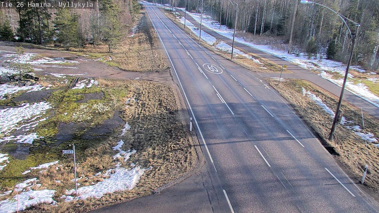 Weather Camera Image Road 26 Hamina, Myllykylä, Hamina, Kymenlaakso