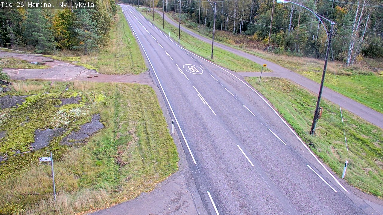 Weather Camera Image Road 26 Hamina, Myllykylä, Hamina, Kymenlaakso