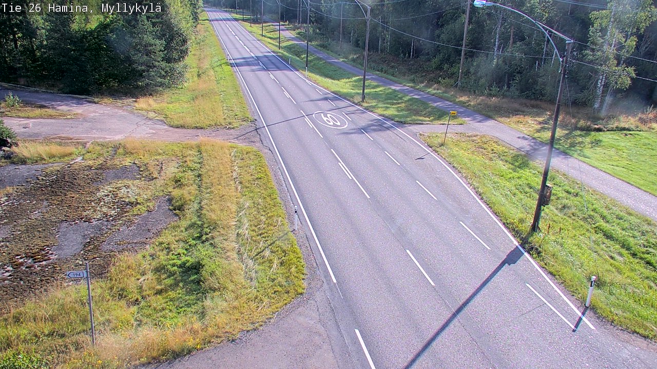 Weather Camera Image Road 26 Hamina, Myllykylä, Hamina, Kymenlaakso