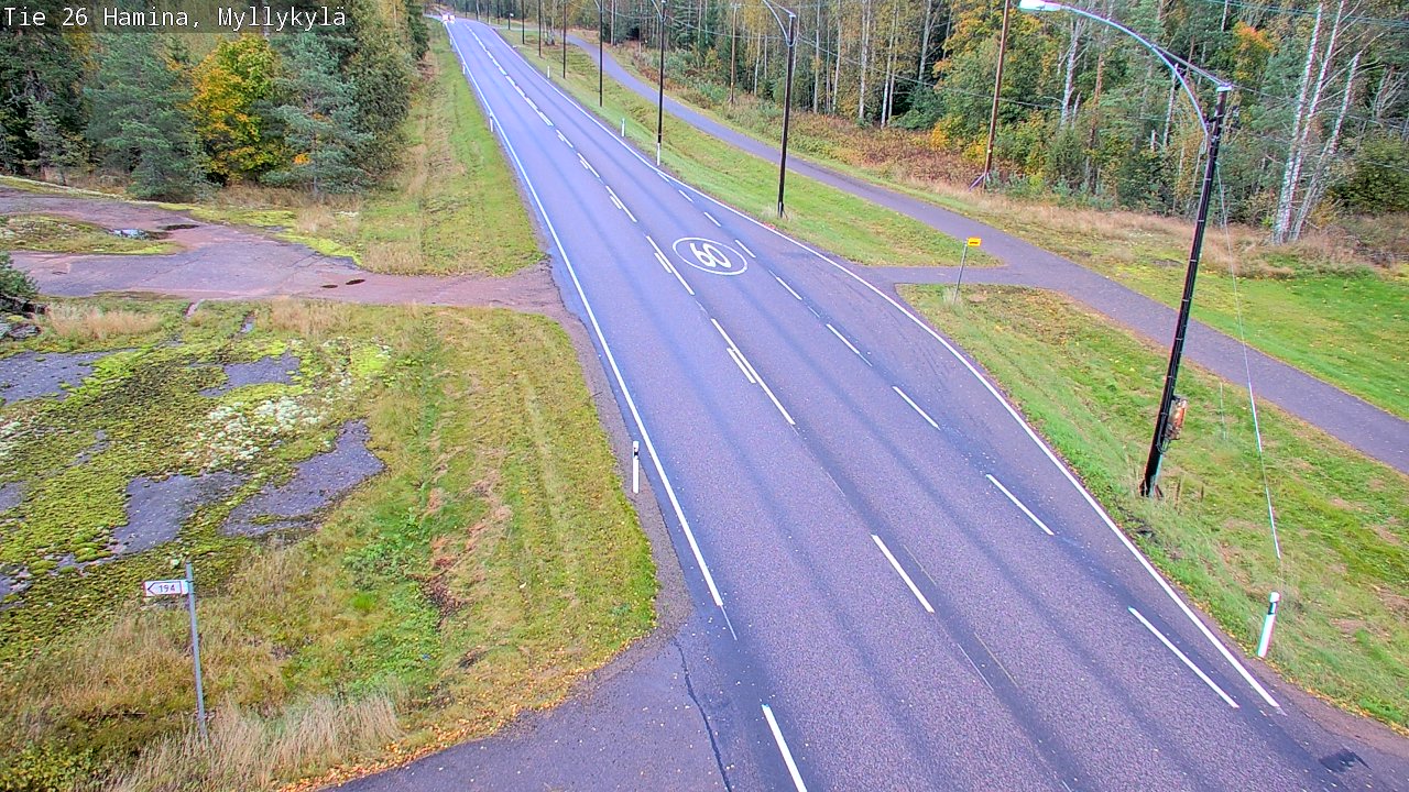Weather Camera Image Road 26 Hamina, Myllykylä, Hamina, Kymenlaakso
