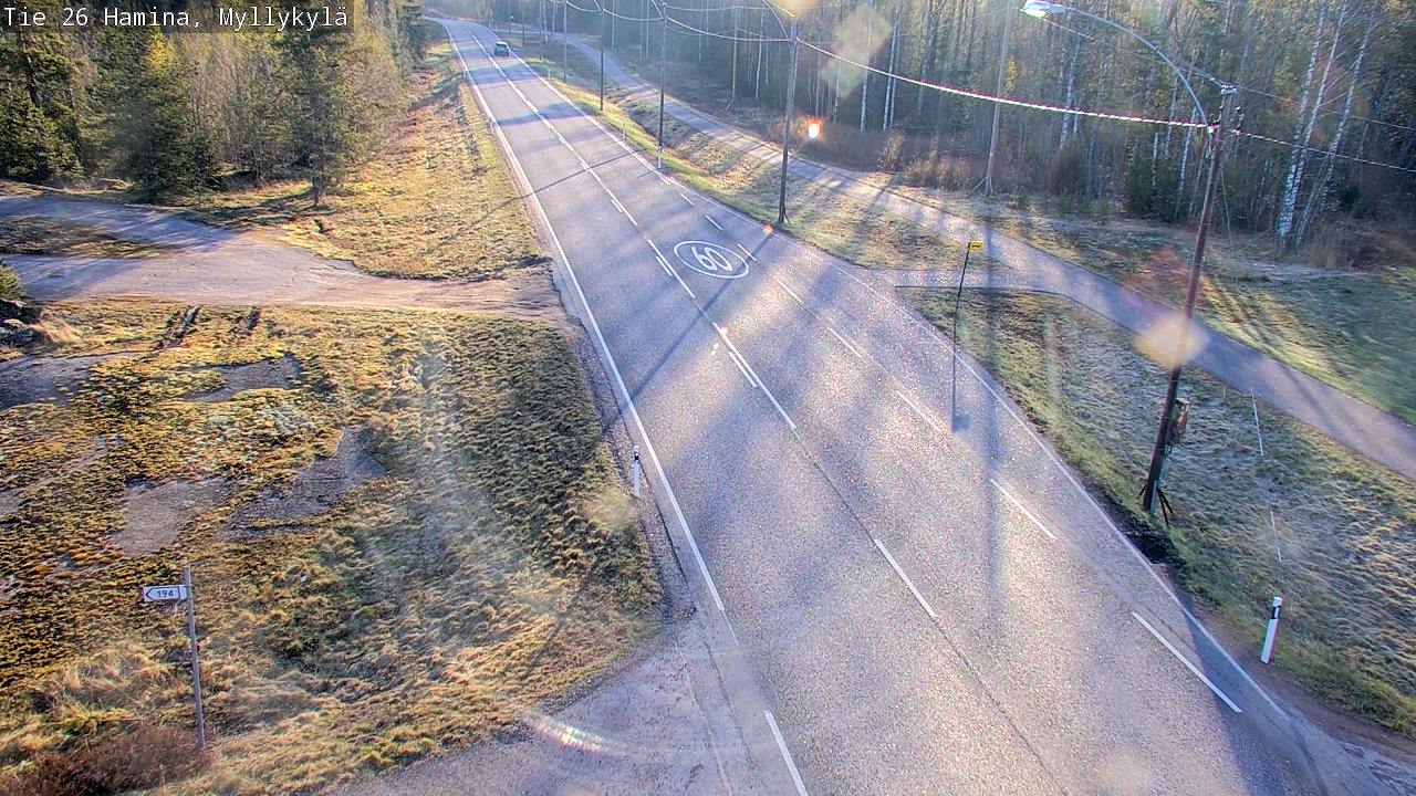 Weather Camera Image Väg 26 Hamina, Myllykylä, Hamina, Kymenlaakso