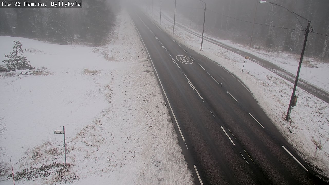 Weather Camera Image Väg 26 Hamina, Myllykylä, Hamina, Kymenlaakso