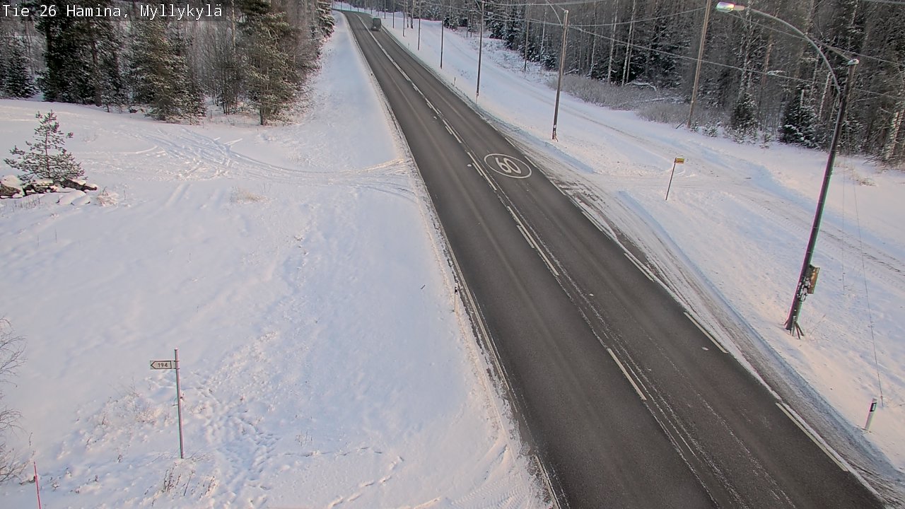 Weather Camera Image Väg 26 Hamina, Myllykylä, Hamina, Kymenlaakso