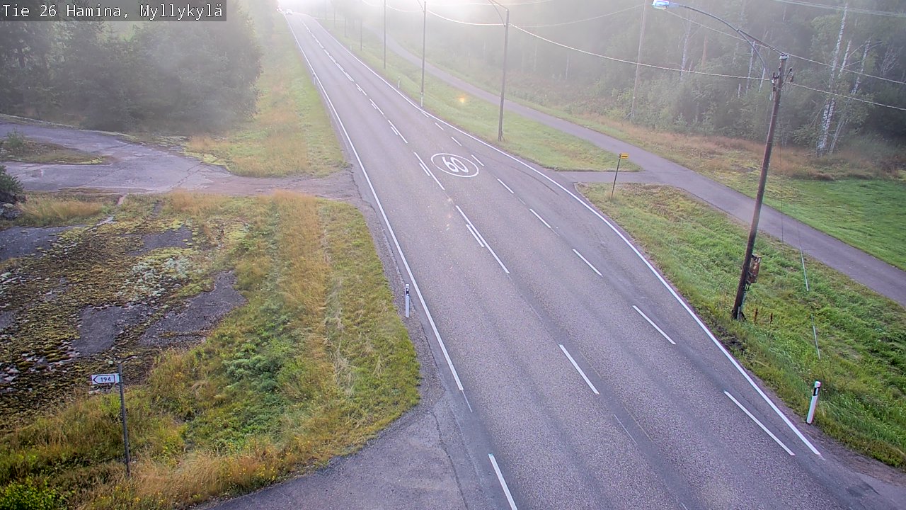 Weather Camera Image Road 26 Hamina, Myllykylä, Hamina, Kymenlaakso