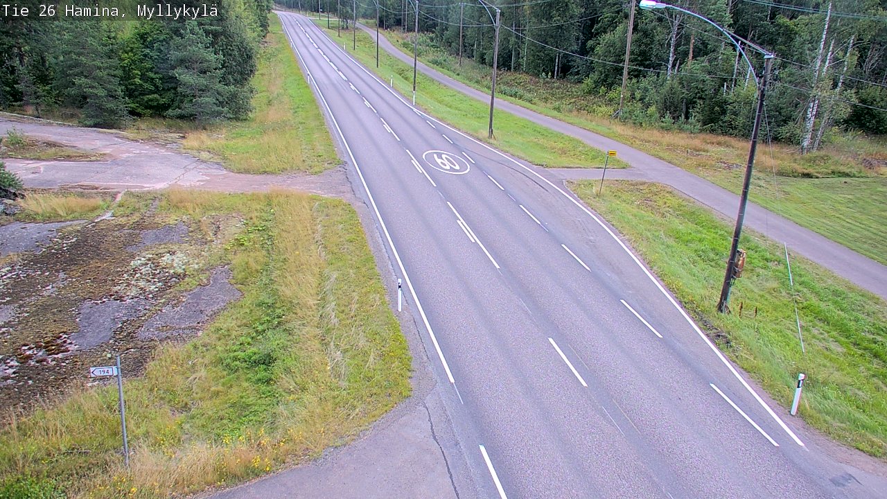Weather Camera Image Road 26 Hamina, Myllykylä, Hamina, Kymenlaakso