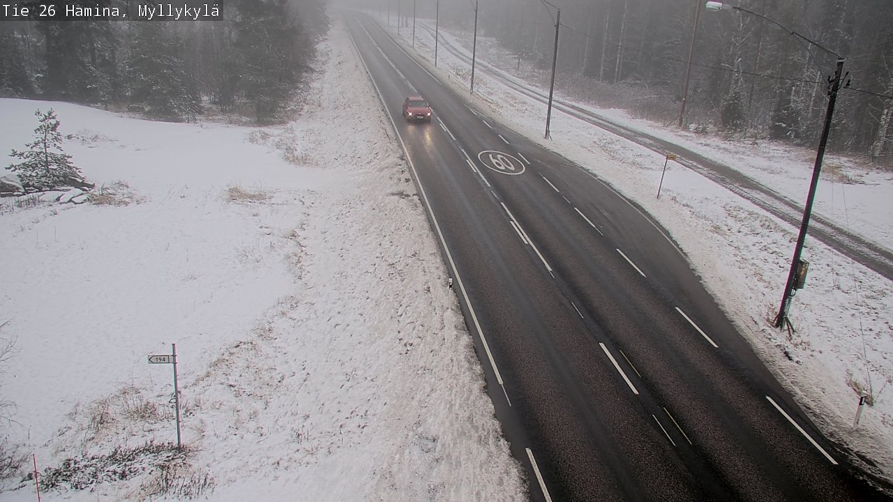 Weather Camera Image Väg 26 Hamina, Myllykylä, Hamina, Kymenlaakso