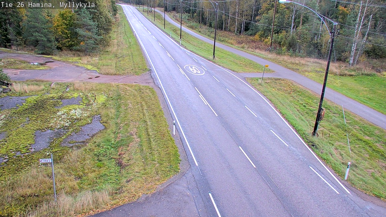 Weather Camera Image Road 26 Hamina, Myllykylä, Hamina, Kymenlaakso