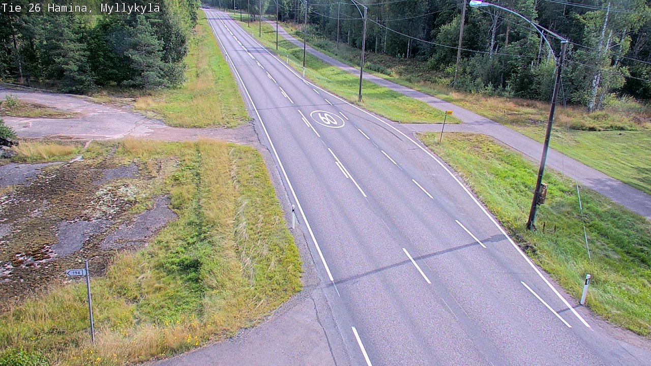 Weather Camera Image Road 26 Hamina, Myllykylä, Hamina, Kymenlaakso