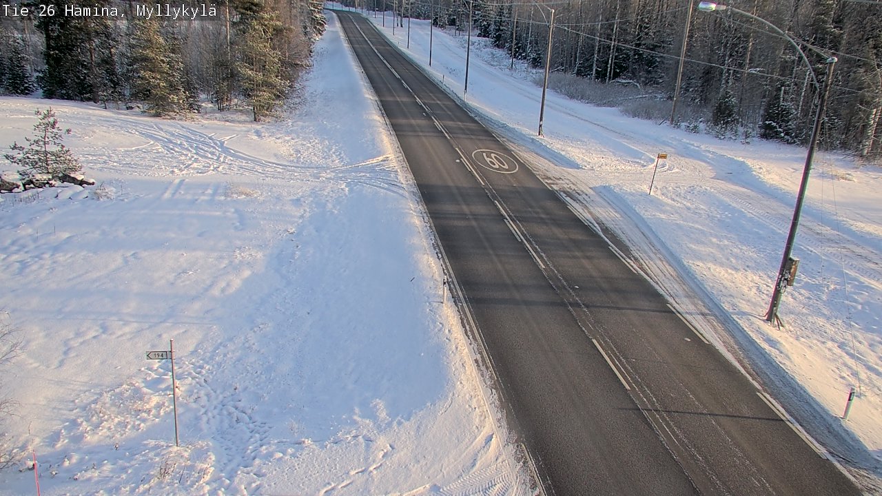 Weather Camera Image Väg 26 Hamina, Myllykylä, Hamina, Kymenlaakso