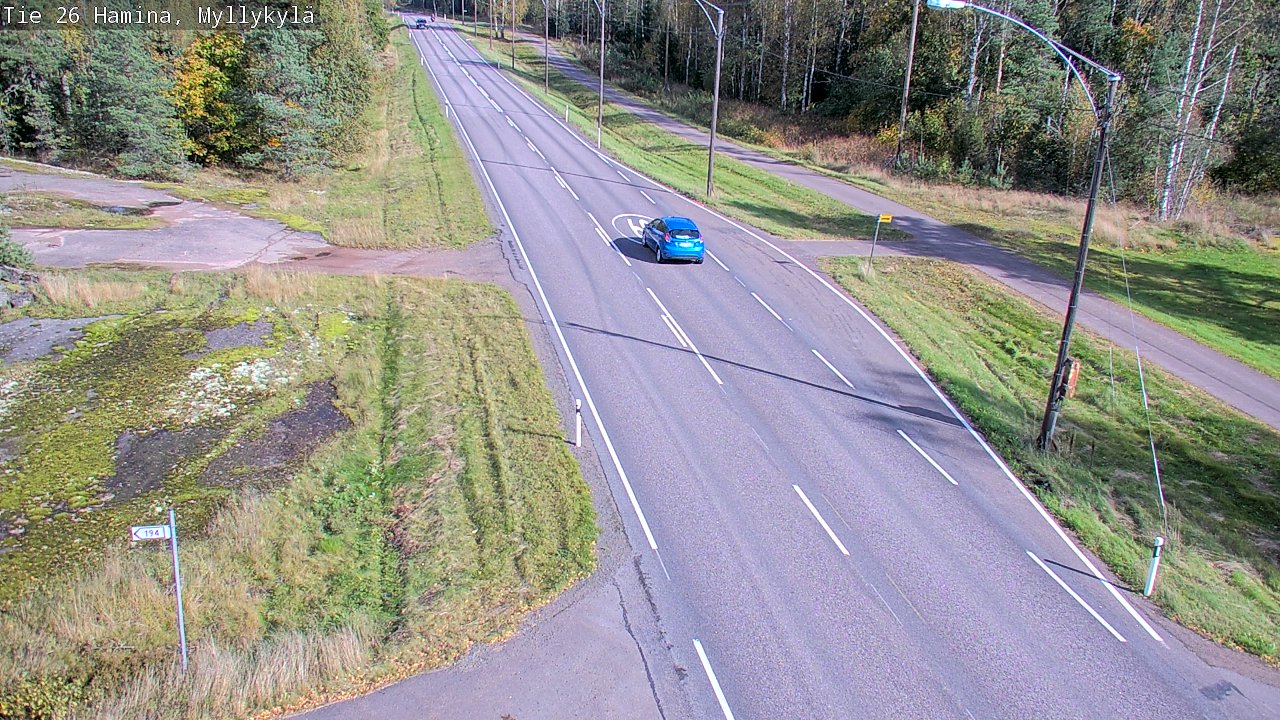 Weather Camera Image Road 26 Hamina, Myllykylä, Hamina, Kymenlaakso