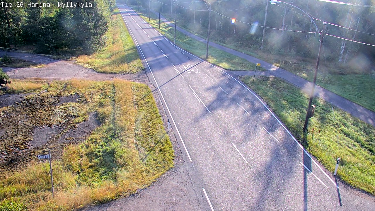 Weather Camera Image Road 26 Hamina, Myllykylä, Hamina, Kymenlaakso