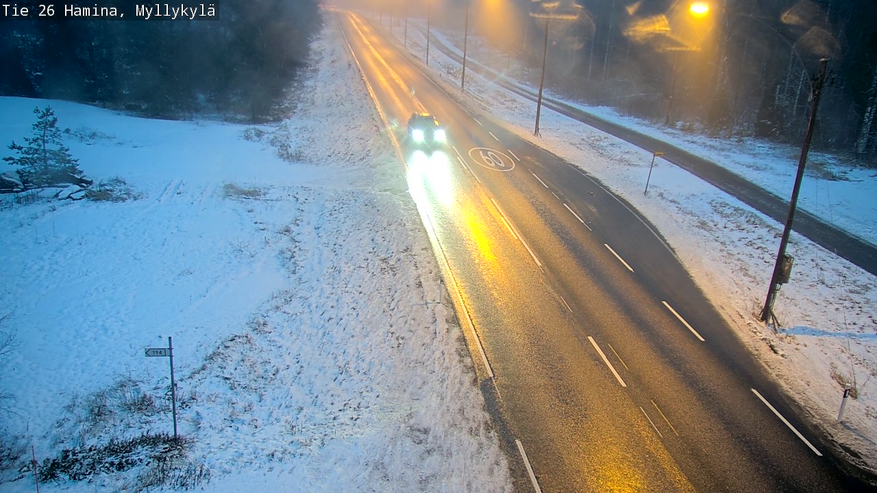 Weather Camera Image Väg 26 Hamina, Myllykylä, Hamina, Kymenlaakso