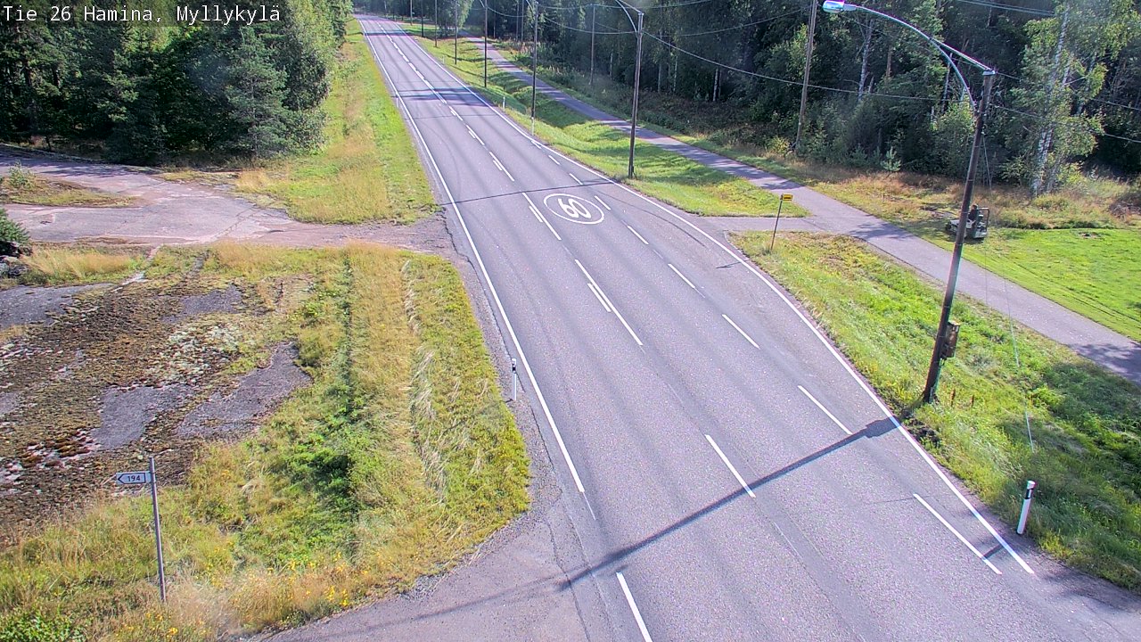 Weather Camera Image Road 26 Hamina, Myllykylä, Hamina, Kymenlaakso