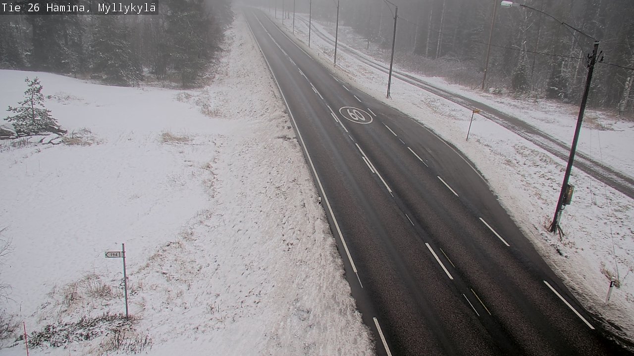 Weather Camera Image Väg 26 Hamina, Myllykylä, Hamina, Kymenlaakso