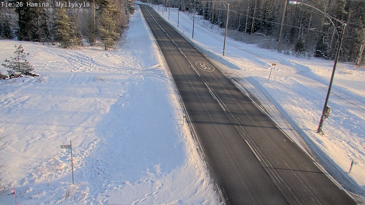 Weather Camera Image Väg 26 Hamina, Myllykylä, Hamina, Kymenlaakso