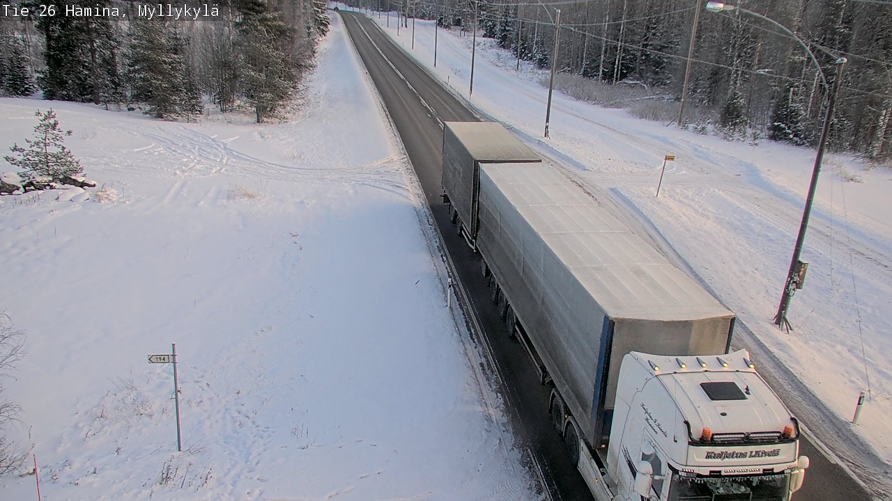 Weather Camera Image Väg 26 Hamina, Myllykylä, Hamina, Kymenlaakso
