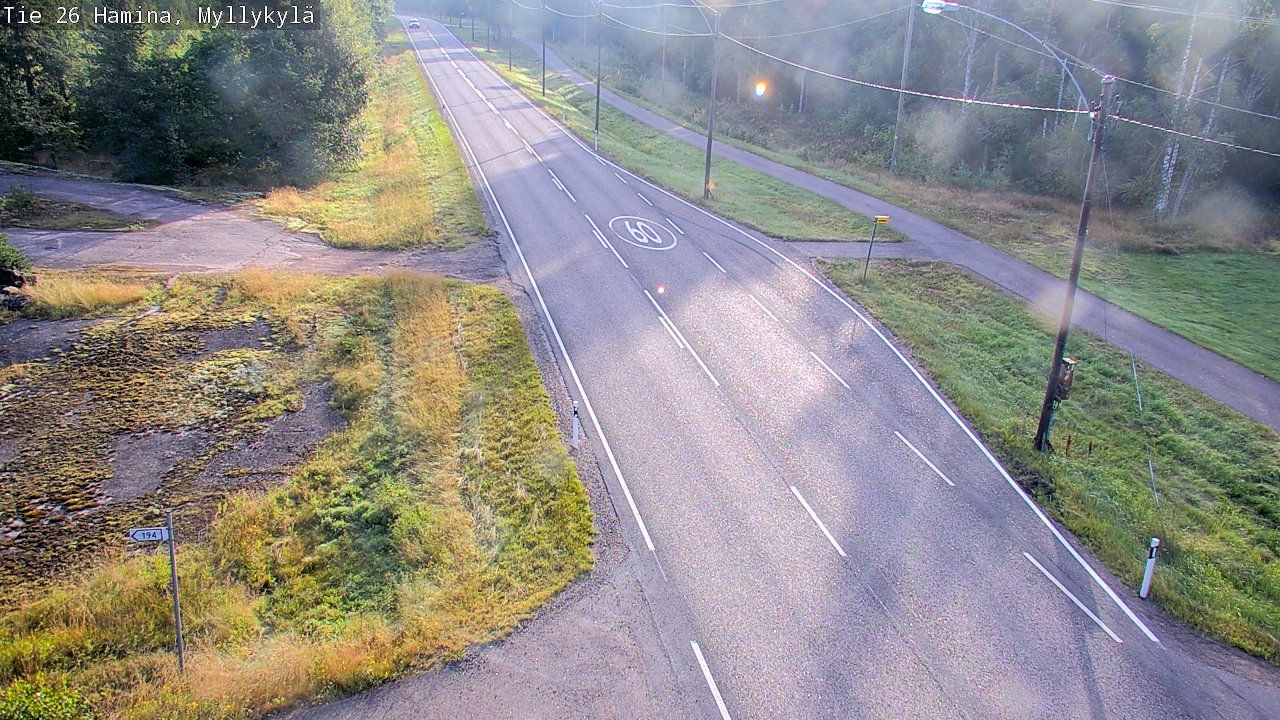 Weather Camera Image Road 26 Hamina, Myllykylä, Hamina, Kymenlaakso