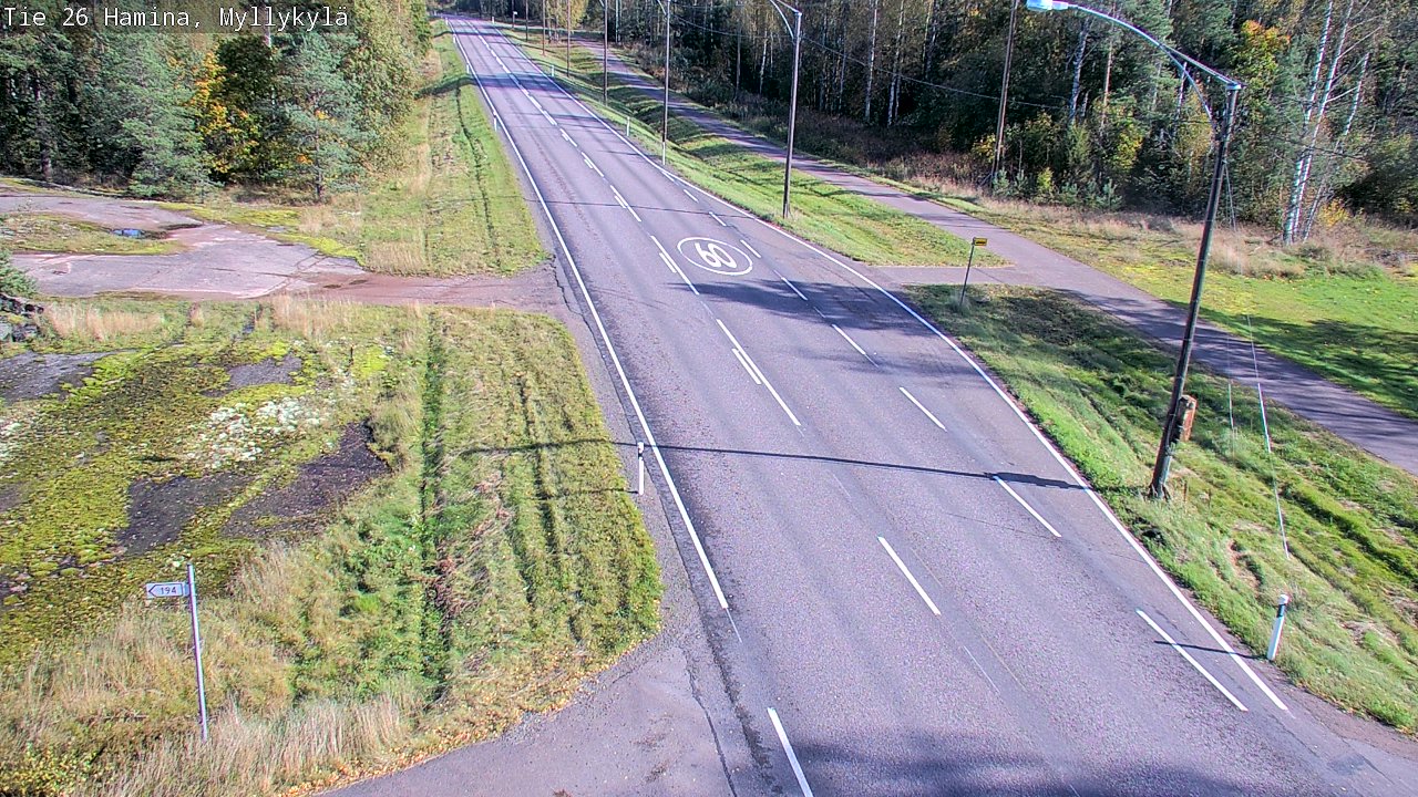 Weather Camera Image Road 26 Hamina, Myllykylä, Hamina, Kymenlaakso