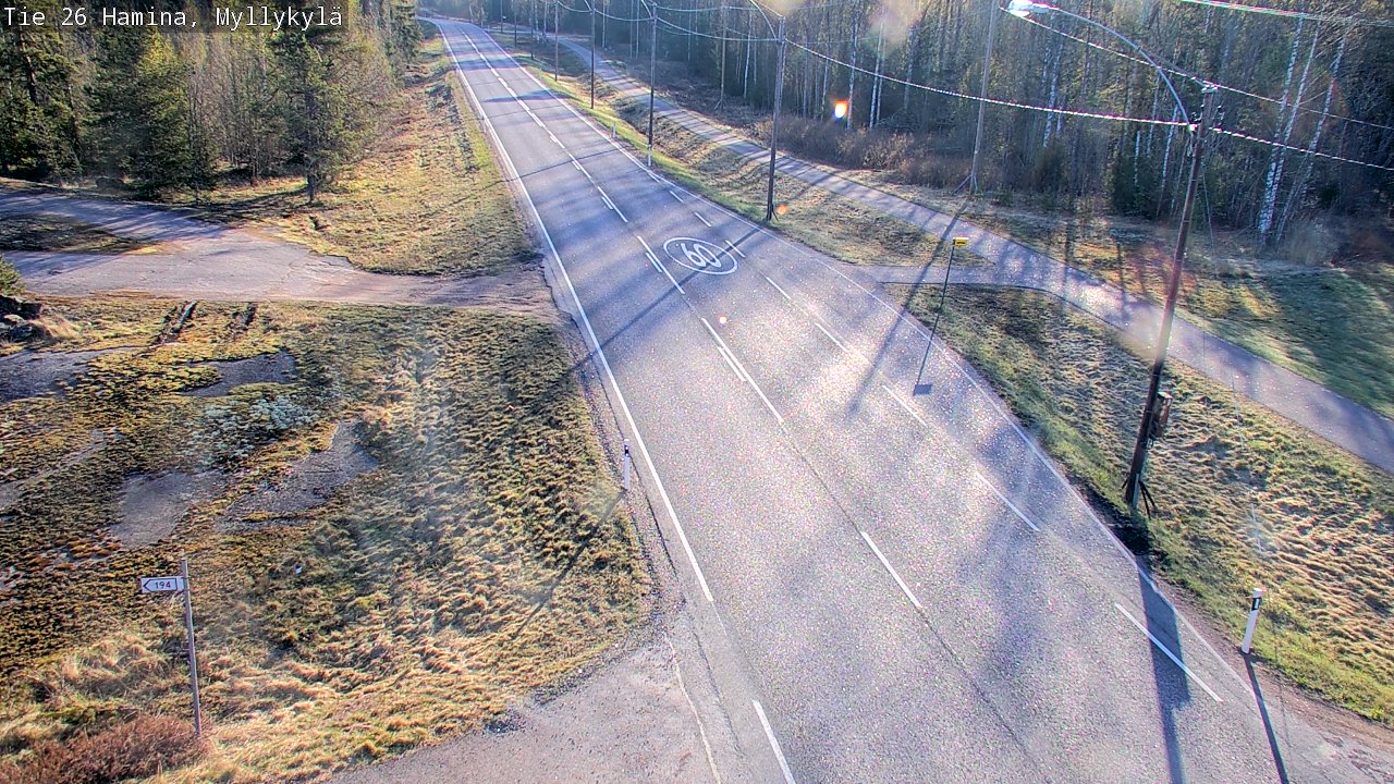 Weather Camera Image Väg 26 Hamina, Myllykylä, Hamina, Kymenlaakso