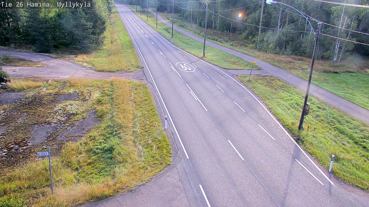 Weather Camera Image Road 26 Hamina, Myllykylä, Hamina, Kymenlaakso