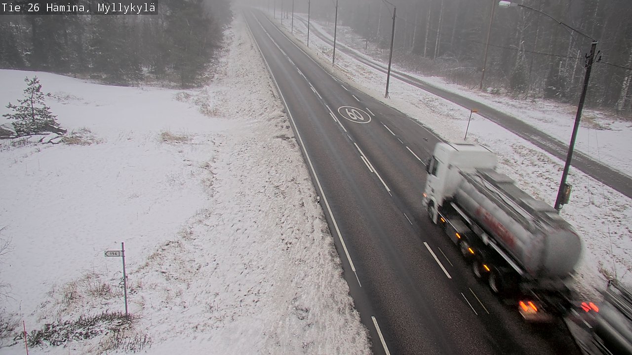 Weather Camera Image Väg 26 Hamina, Myllykylä, Hamina, Kymenlaakso