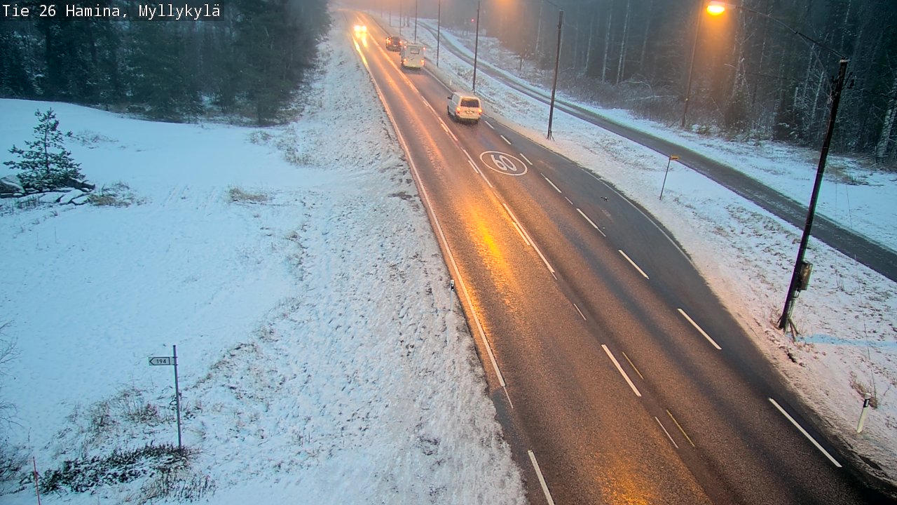 Weather Camera Image Väg 26 Hamina, Myllykylä, Hamina, Kymenlaakso